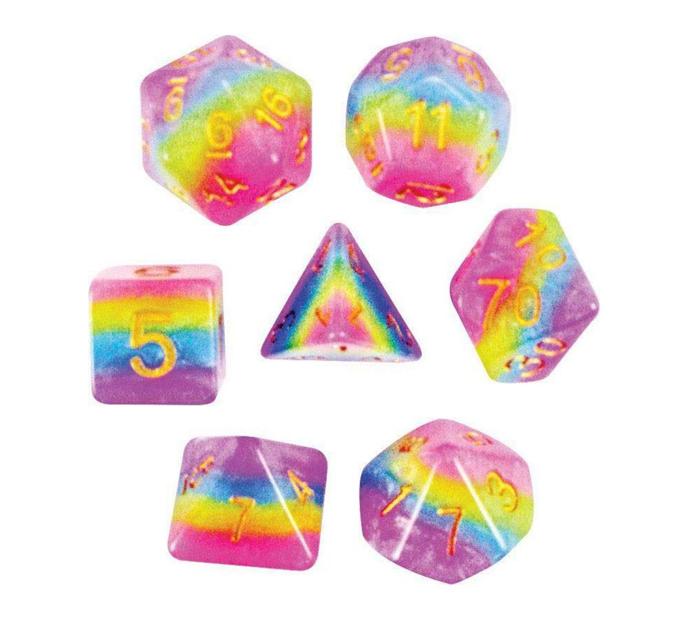 Opaque: 7Pc Polyhedral Cotton Candy