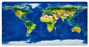 Learn Our Earth Map Rug - 4ft x 8ft - Rectangle - Blue