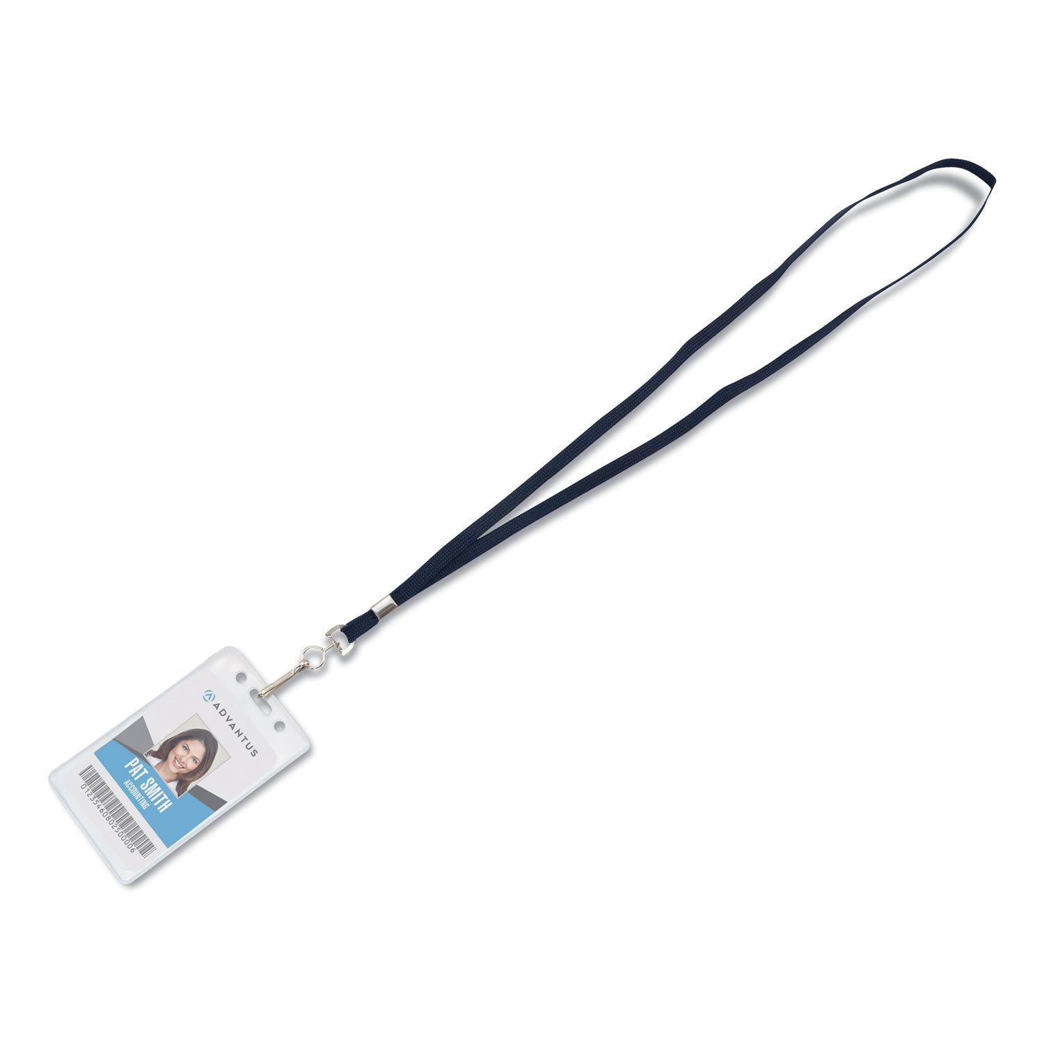Deluxe Lanyard with J-Hook, Navy Blue, Box of 24