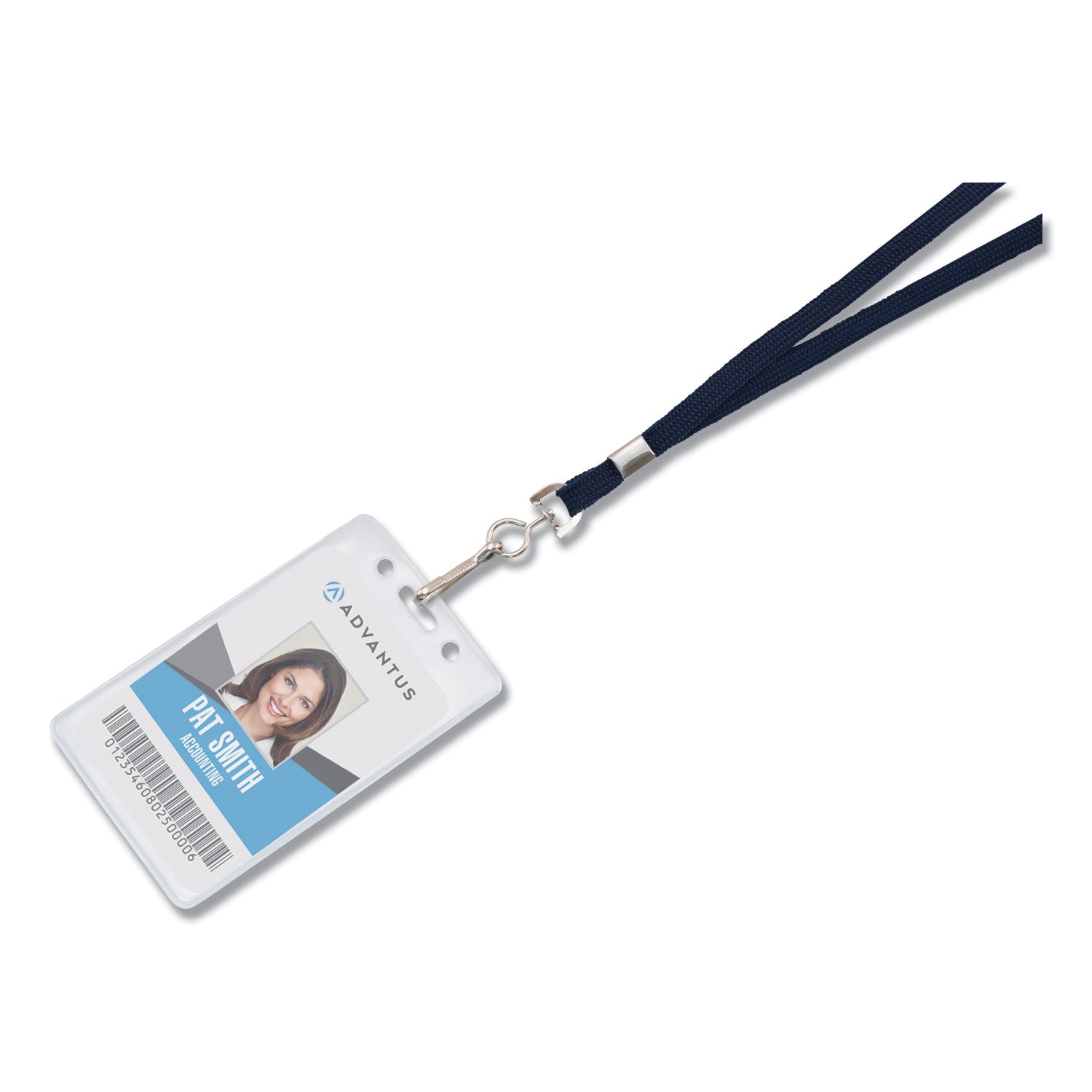 Deluxe Lanyard with J-Hook, Navy Blue, Box of 24