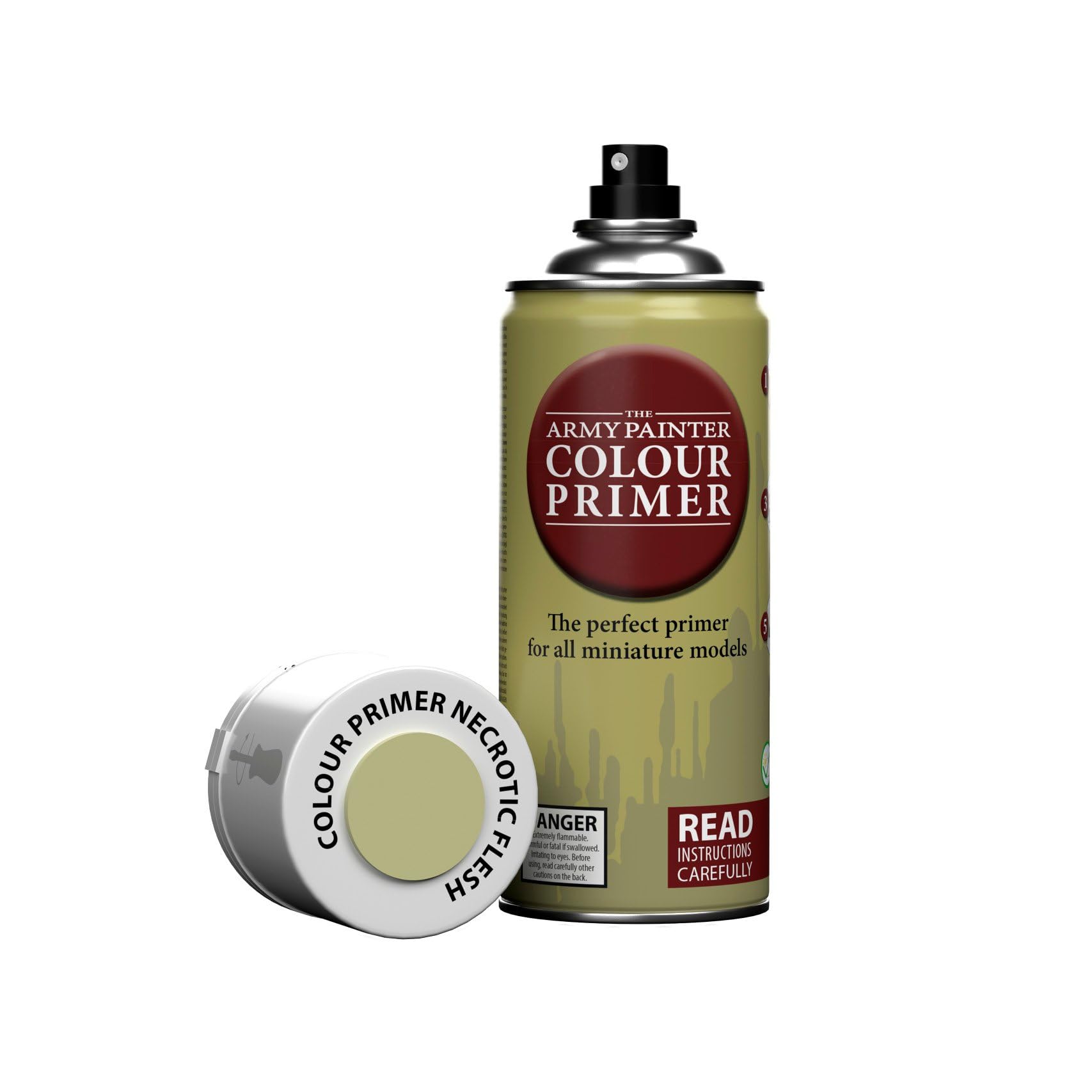 The Army Painter Color Primer Spray Paint, Necrotic Flesh, 400ml, 13.5oz - Acrylic Spray Undercoat for Miniature Painting - Spray Primer for Plastic Miniatures