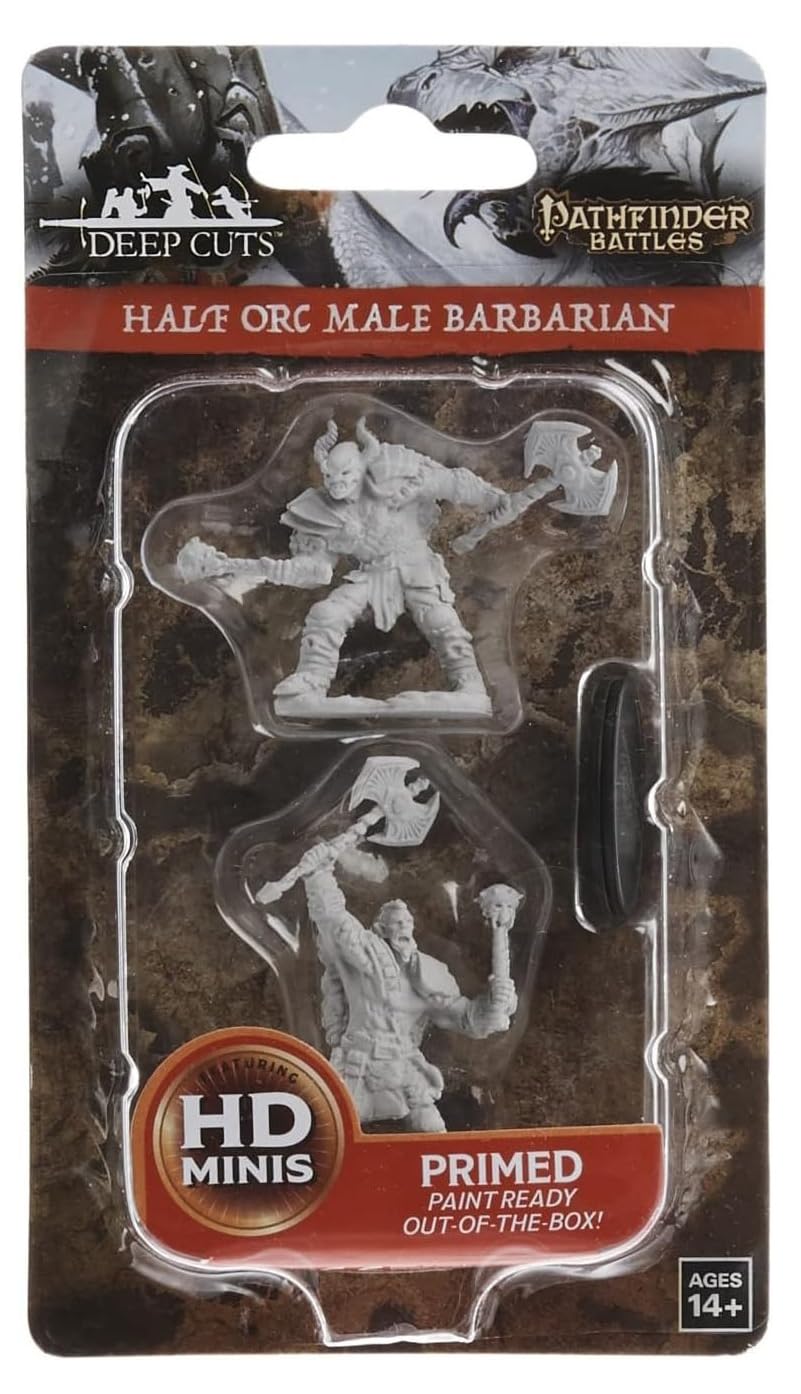 Unpainted Miniatures - Half-Orc Barbarian (Male) by WizKids