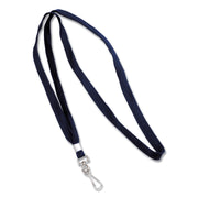 Deluxe Lanyard with J-Hook, Navy Blue, Box of 24