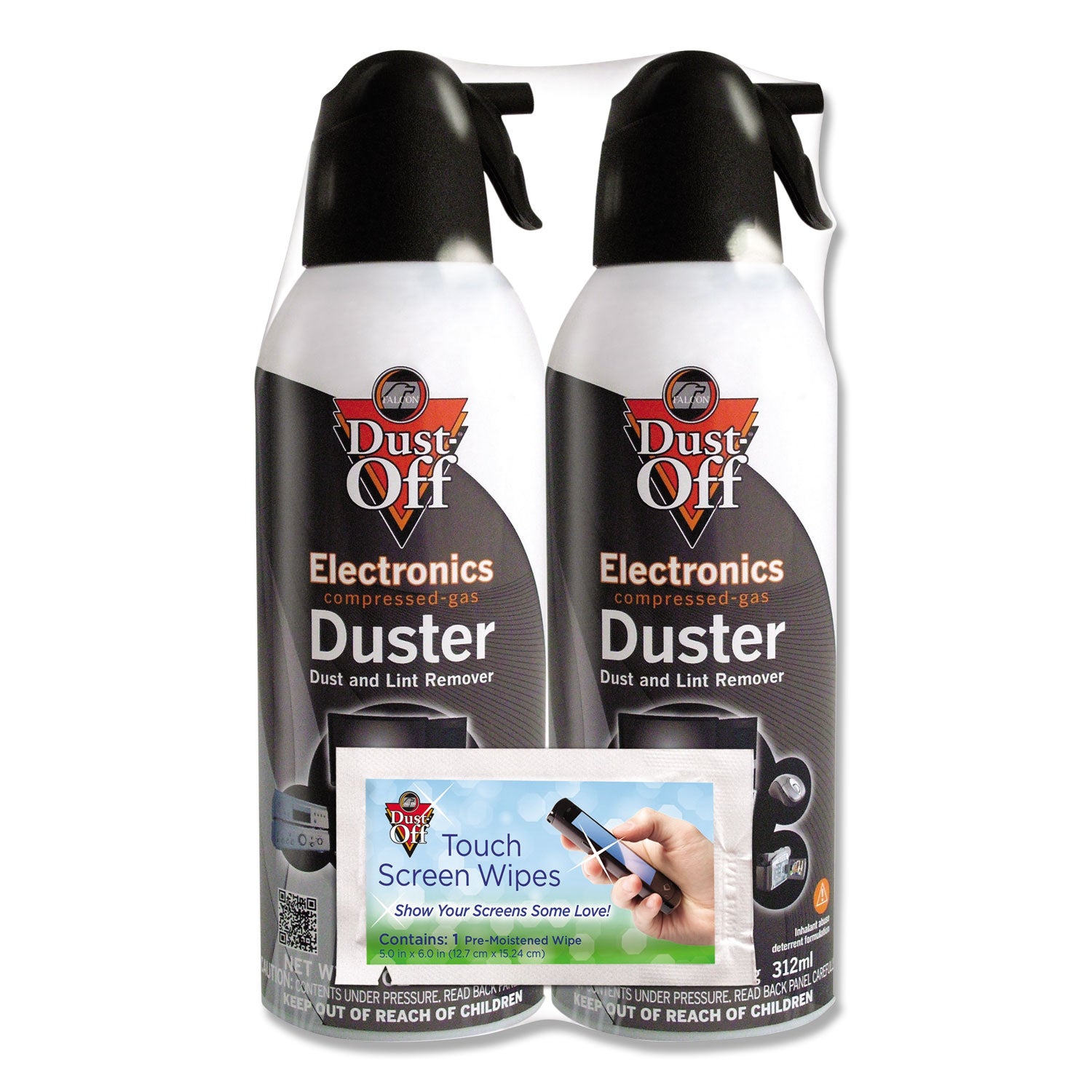 Falcon Dust-Off Compressed Gas Duster - Ozone-safe, Moisture-free - 2 / Pack