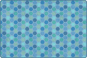 Honeycomb Pattern Rug  - 4ft x 6ft - Rectangle - Blue