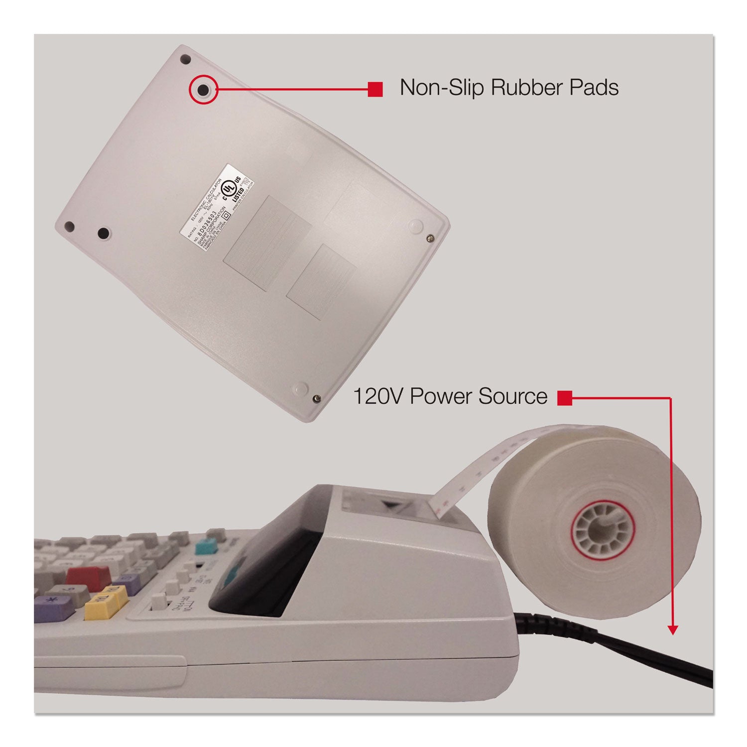 2 lps - Item Count, Paper Holder, Large Display, 4-Key Memory, Sign Change - 12 Digits - Power Adapter Powered - 10" Height x 7.6" Width x 2.4" Depth x 3.4" Length - Off White - 1 Each