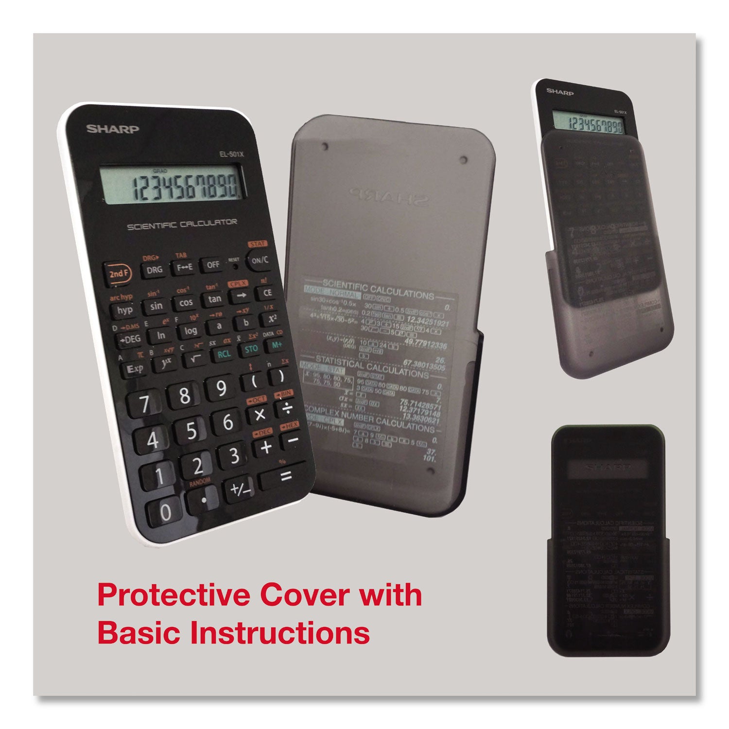 146 Functions - Battery Powered, Large LCD, Durable, Hard Case - 1 Line(s) - 10 Digits - LCD - Battery Powered - 2 x LR1130 - 5.1" Height x 3.1" Width x 0.5" Depth - Black, White - 1 Each