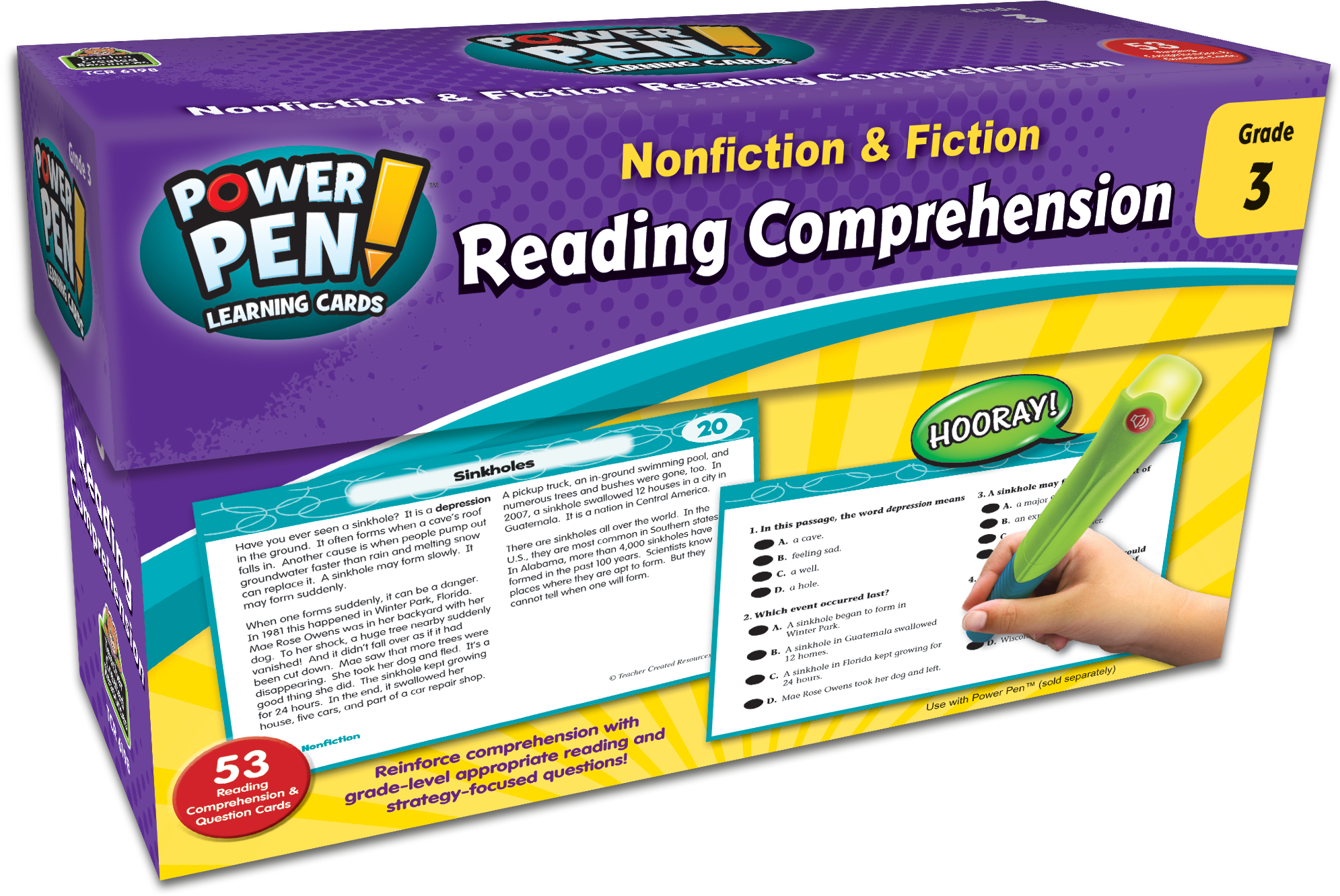 Power Pen® Learning Cards: Nonfiction & Fiction Reading Comprehension (Gr. 3)