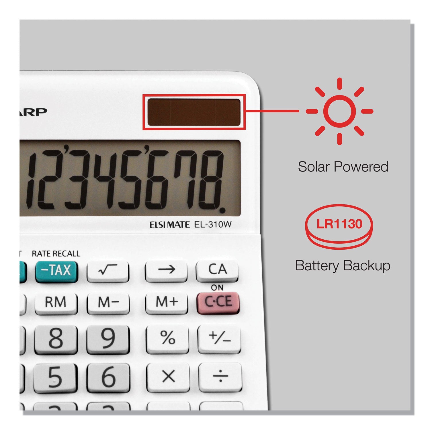 4-Key Memory, Sign Change, Backspace Key, Auto Power Off, Double Zero - 8 Digits - LCD - 1" Height x 3.4" Width x 4.8" Depth - White - Desktop - 1 Each