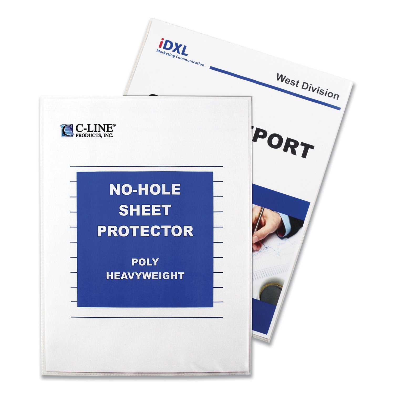 No-Hole Heavyweight Poly Sheet Protectors, Clear, Top Loading, 11" x 8-1/2", Box of 25