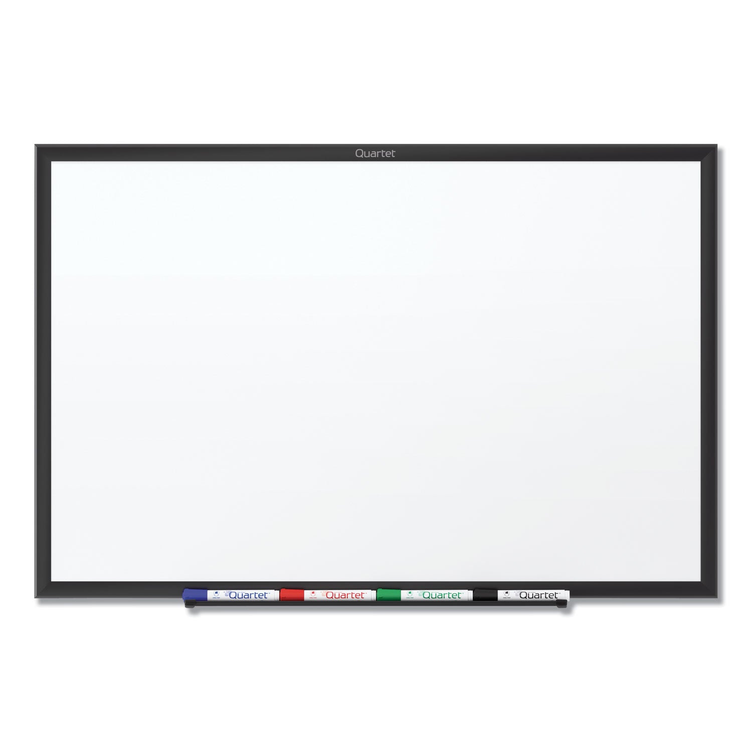 Quartet Classic Total Erase Whiteboard, 48" x 36", White Melamine Surface, Black Aluminum Frame, Horizontal/Vertical Mount, Includes Marker Tray, Dry Erase Marker, and Mounting Hardware, 1 Each