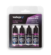 Vallejo - Amethyst Purple Paint Set | True Metallic Metal | Acrylic Colors for Painting Metal Effects on Fantasy, Historical, and Wargaming Miniatures | BSL System | 4 Bottles x 18 ml (0.6 fl.oz.)