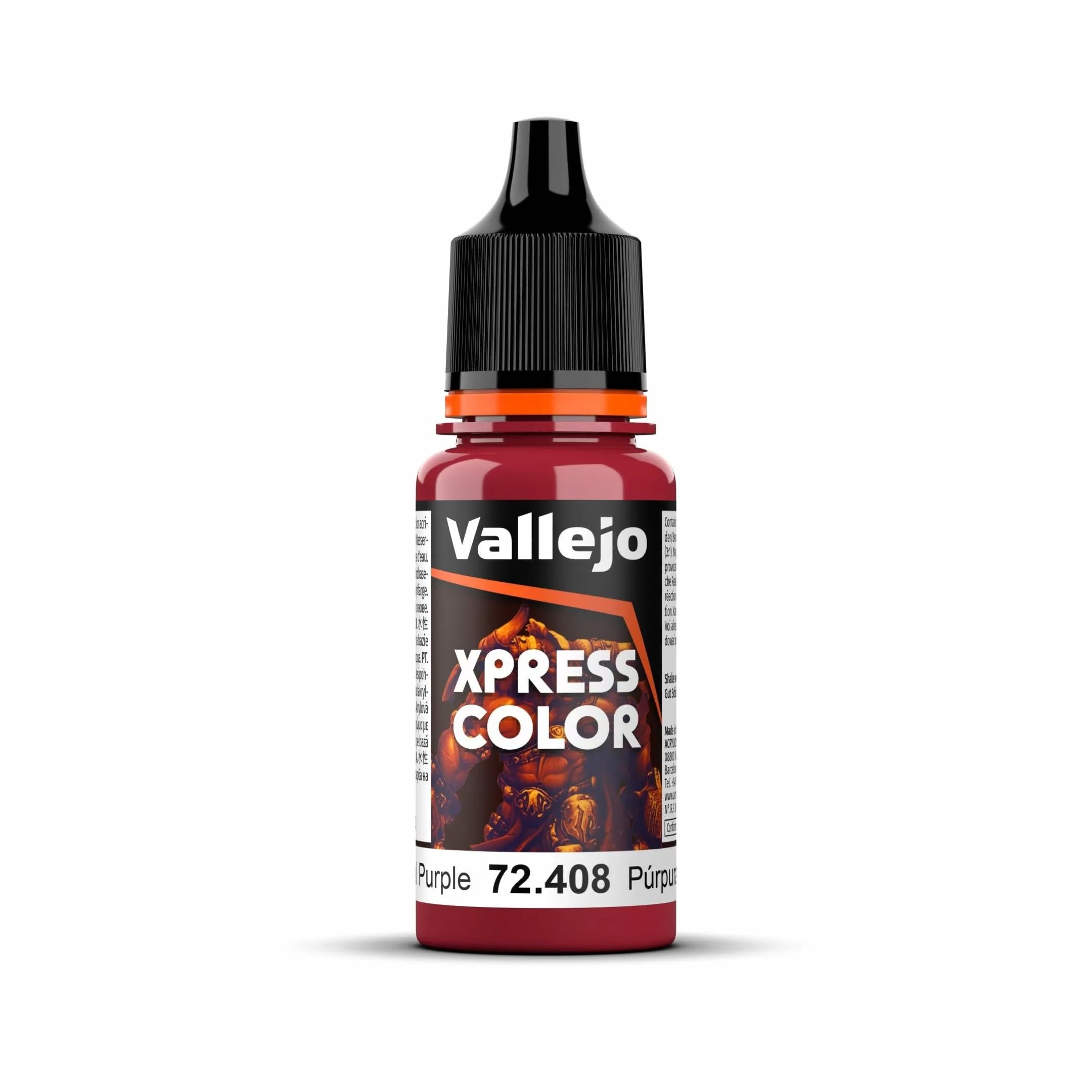 Vallejo - Xpress Color | Cardinal Purple 18 ml. (0.6 fl.oz.) | Speedy Application and Drying | Vibrant and Saturated Tones | Allows Colors to Flow Easily over the Miniature Surface
