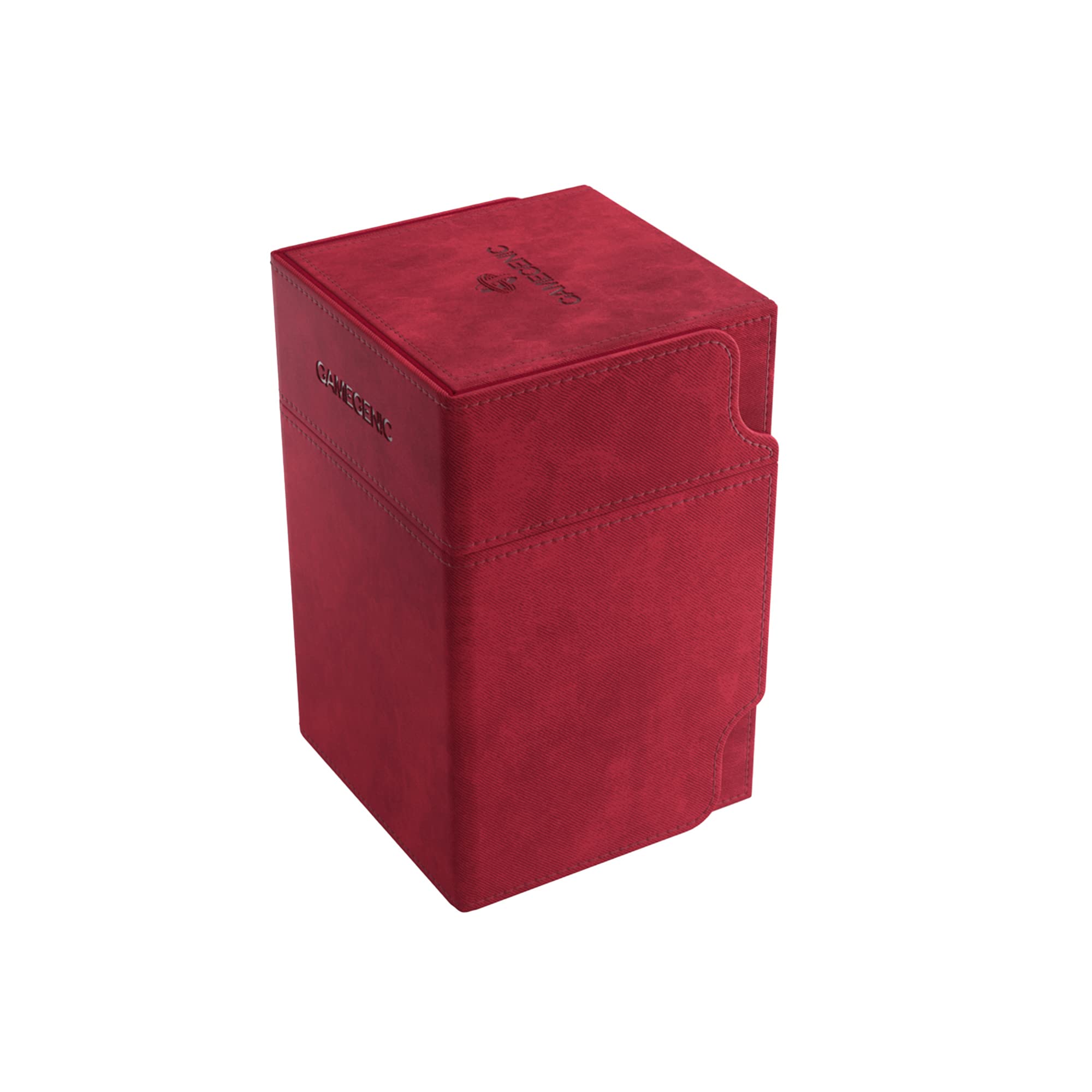 GameGenic Deck Box – Watchtower XL Red 100CT – Durable and Sturdy TCG, OCG, CCG Card Storage – Compatible with Pokemon, Yugioh, Commander, and MTG Magic: The Gathering Cards