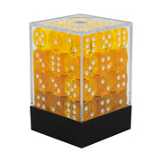 Chessex 12mm Translucent Yellow & White Polyhedral Dice Set – Compatible with Dungeons & Dragons, Pathfinder & Other Tabletop RPGs – Includes 36 D6 Dice (CHX23802)