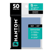 Phantom Sleeves: Aqua Size 80 x 80mm: Matte Front/Back - 50 Pack - Transparent Protective Card Sleeves for Board Games, Trading Cards & Card Games