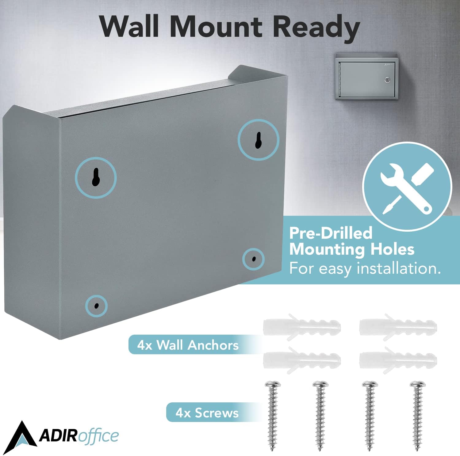 Medium Size Grey Steel Multi-Purpose Suggestion Drop Box