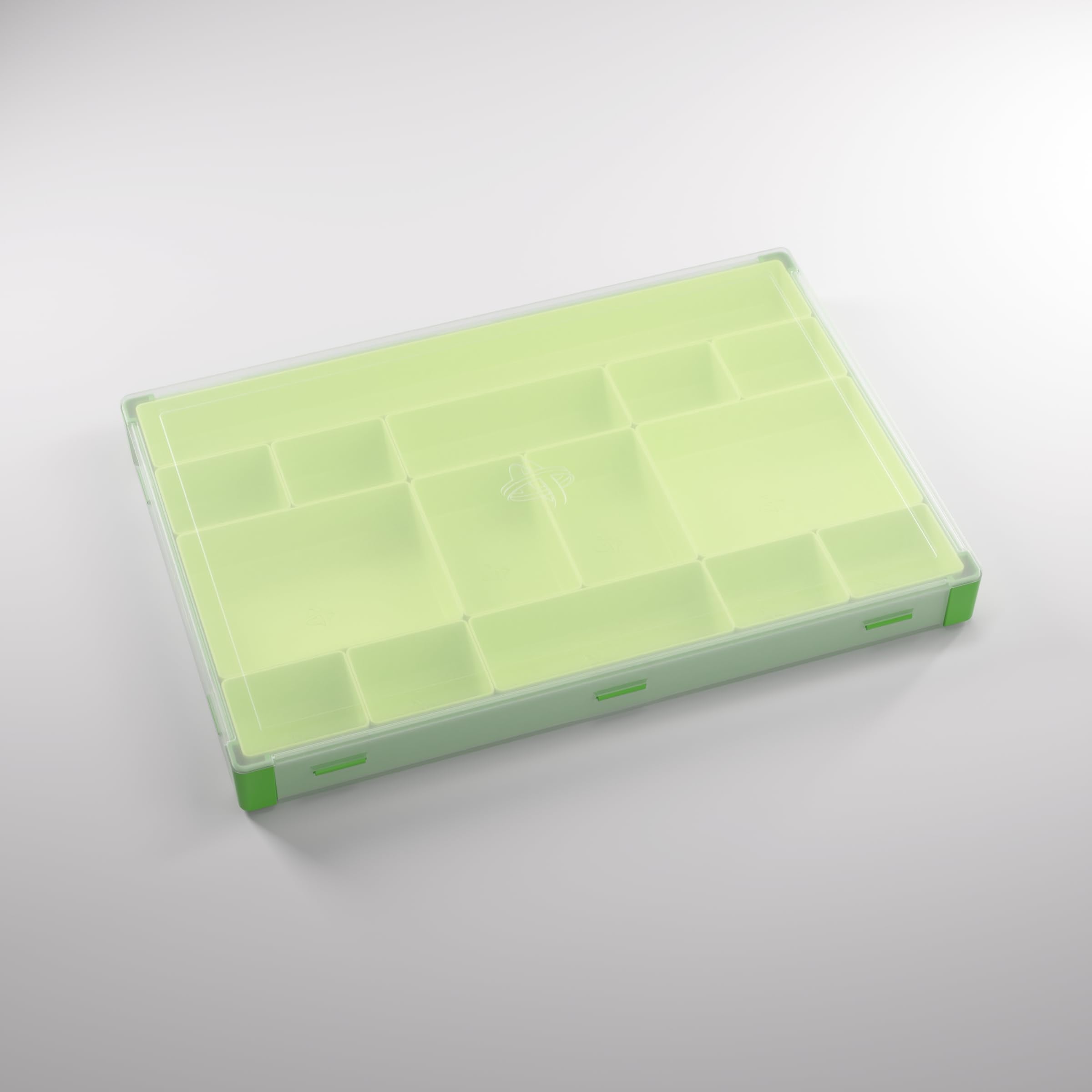 Gamegenic Token Silo XL Convertible - Versatile Storage Solution for Tabletop Gaming Accessories, 15 Removable Trays in 5 Different Sizes, Stackable Token Box, Green/Lime Color, Made