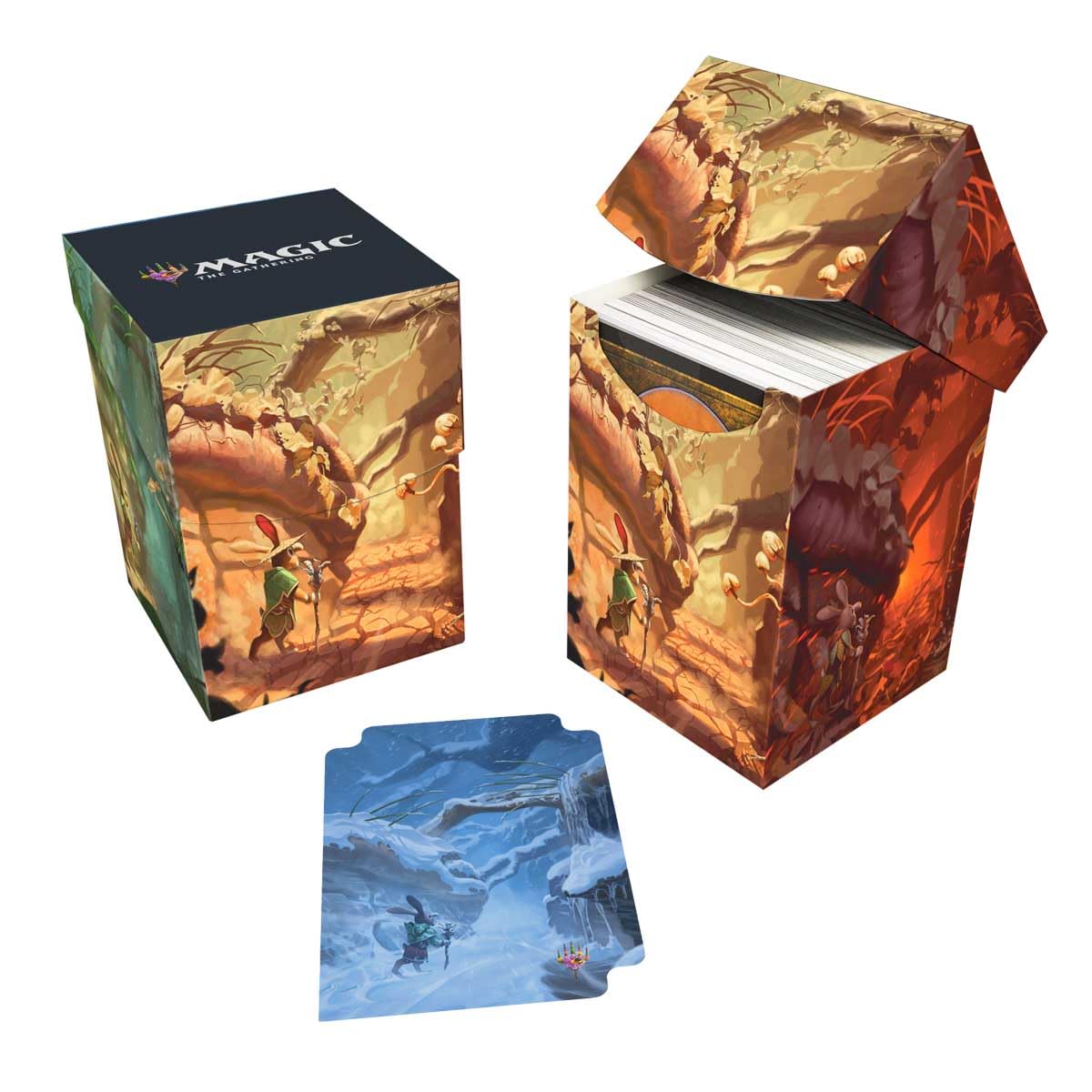 Ultra Pro - Bloomburrow 100+ Deck Box® Season Lands: Forest for Magic: The Gathering, Exclusive Artwork, Archival Safe, Rigid Polypropylene, Deck Divider Included