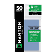 Phantom Sleeves: Green Size 56 x 87mm: Glossy Front/Back - 50 Pack - Transparent Protective Card Sleeves for Board Games, Trading Cards & Card Games