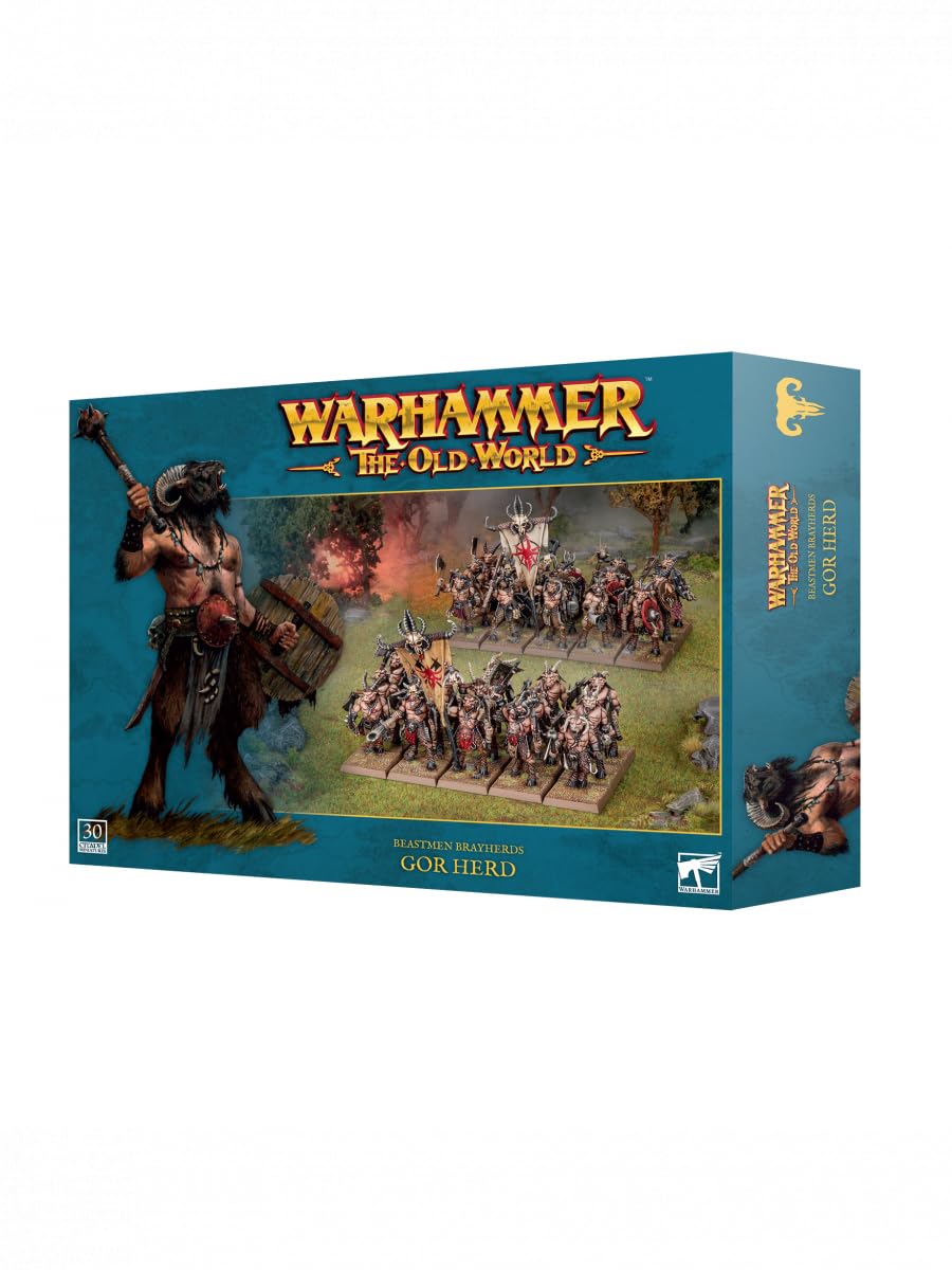 Warhammer The Old World – Gors Herd | 30 Beastmen Miniatures | Customizable Core Infantry Set