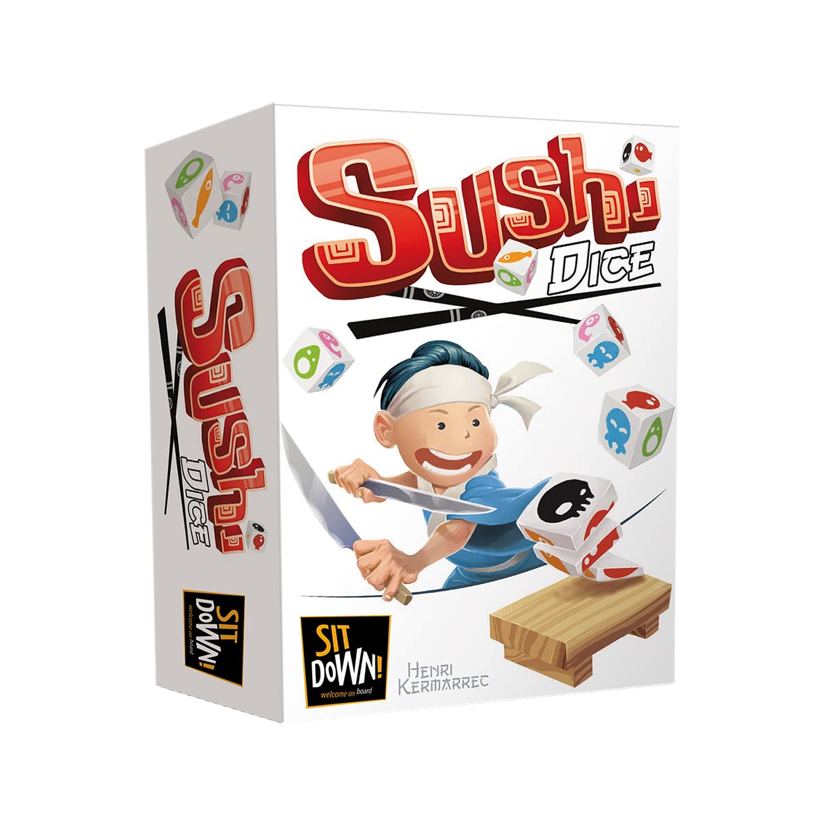 Sit Down!: Sushi Dice, Fast, Frenetic Dice-Rolling Action Game, Simultaneous Play, Family Game, Emphasizes Pattern Recognition and Risk Management, For Ages 6 and up