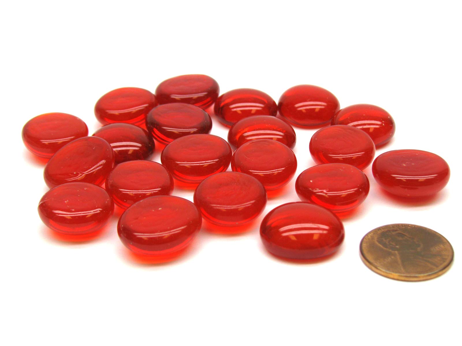 Koplow Games Pack of 20 Life Stone Gaming Glass Stones - Red