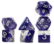 Gate Keeper Games & Dice Gate Keeper Halfsies Dice: Glitter Purple - Sparkle Edition - 7 Piece Dice Set, Gate Keeper Games