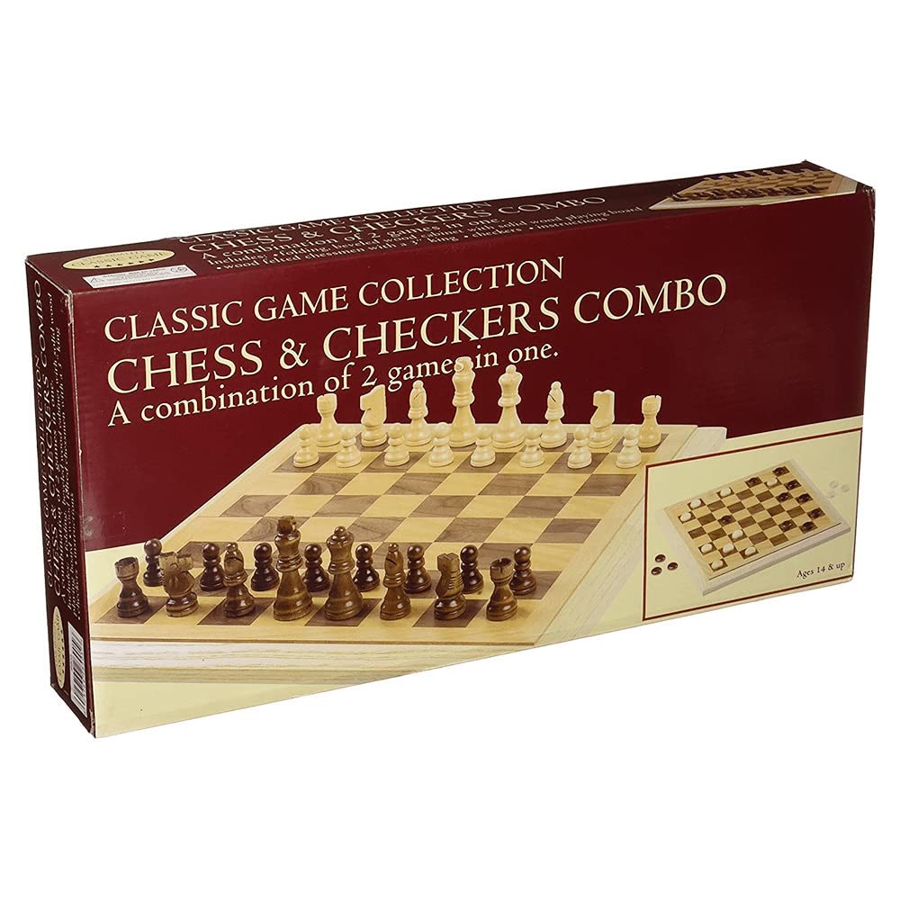 Hansen Global Deluxe Staunton Wood Chess and Checkers Set
