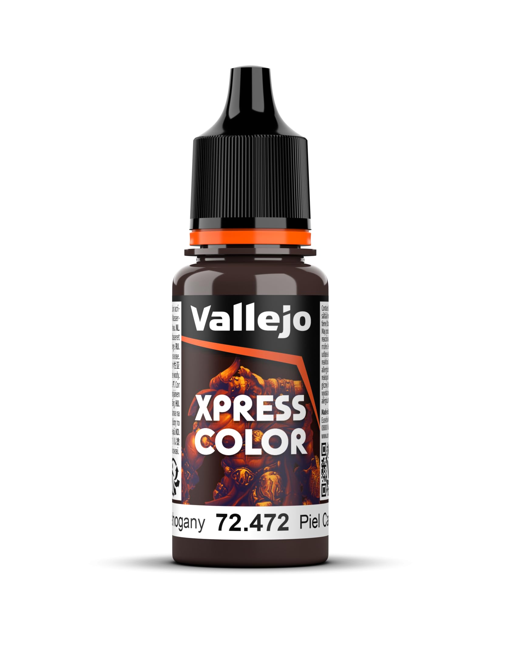Vallejo - Xpress Color | Mahogany 18 ml. (0.6 fl.oz.) | Speedy Application and Drying | Vibrant and Saturated Tones | Allows Colors to Flow Easily over the Miniature Surface