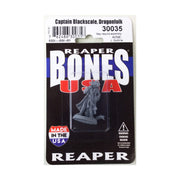 Captain Blackscale Dragonfolk Pirate Miniature Figure 25mm Heroic Scale Reaper Bones USA Reaper