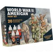 The Army Painter Historical, WWII American Paint Set, 20 x 18 ml Warpaints Fanatic, 14 Acrylic, 4 Washes, 1 Effect & 1 Metallic, Miniature Paint for U.S. Armed Forces in World War II