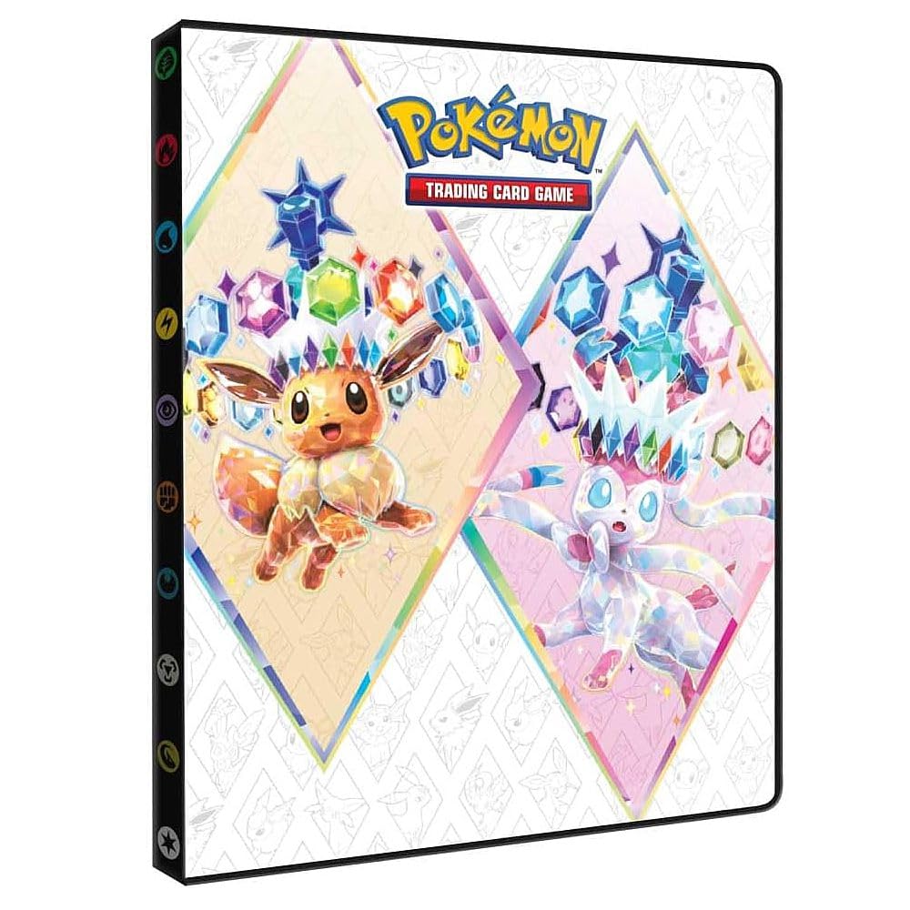 Ultra PRO Scarlet & Violet 9-Pocket Portfolio for Pokémon Cards - Full-Art Cover of Terestallized Eevee, Sylveon, Jolteon, Flareon, Vaporeon Design - Holds 252 Pokemon Cards or Standard Size Cards