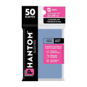 Phantom Sleeves: Pink Size 65 x 100mm: Glossy Front/Matte Back - 50 Pack - Transparent Protective Card Sleeves for Board Games & Trading Cards