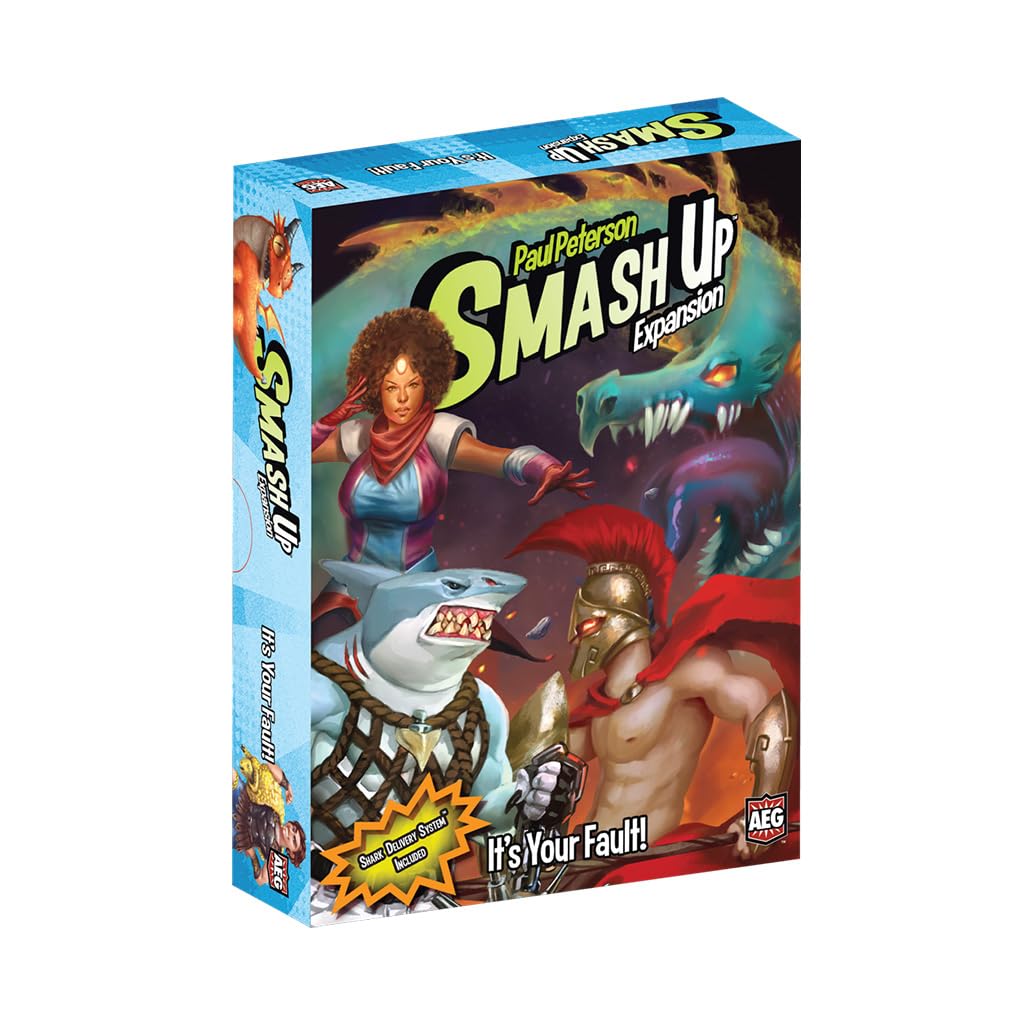 Smash Up It's Your Fault Expansion - Board Game, Card Game, Player's Choice, Superheroes, Sharks, Tornados, Dragons, and more, 2 to 4 Players, 30 to 45 Minute Play Time, for Ages 10 and Up, Alderac Entertainment Group (AEG)