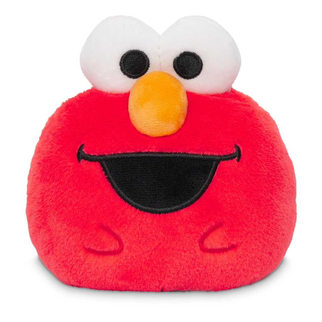 TeeTurtle Elmo and Cookie Monster 4" Reversible Sesame Street Plushie - Cute Kawaii Soft Stuffed Mood Toy for Kids and Adults