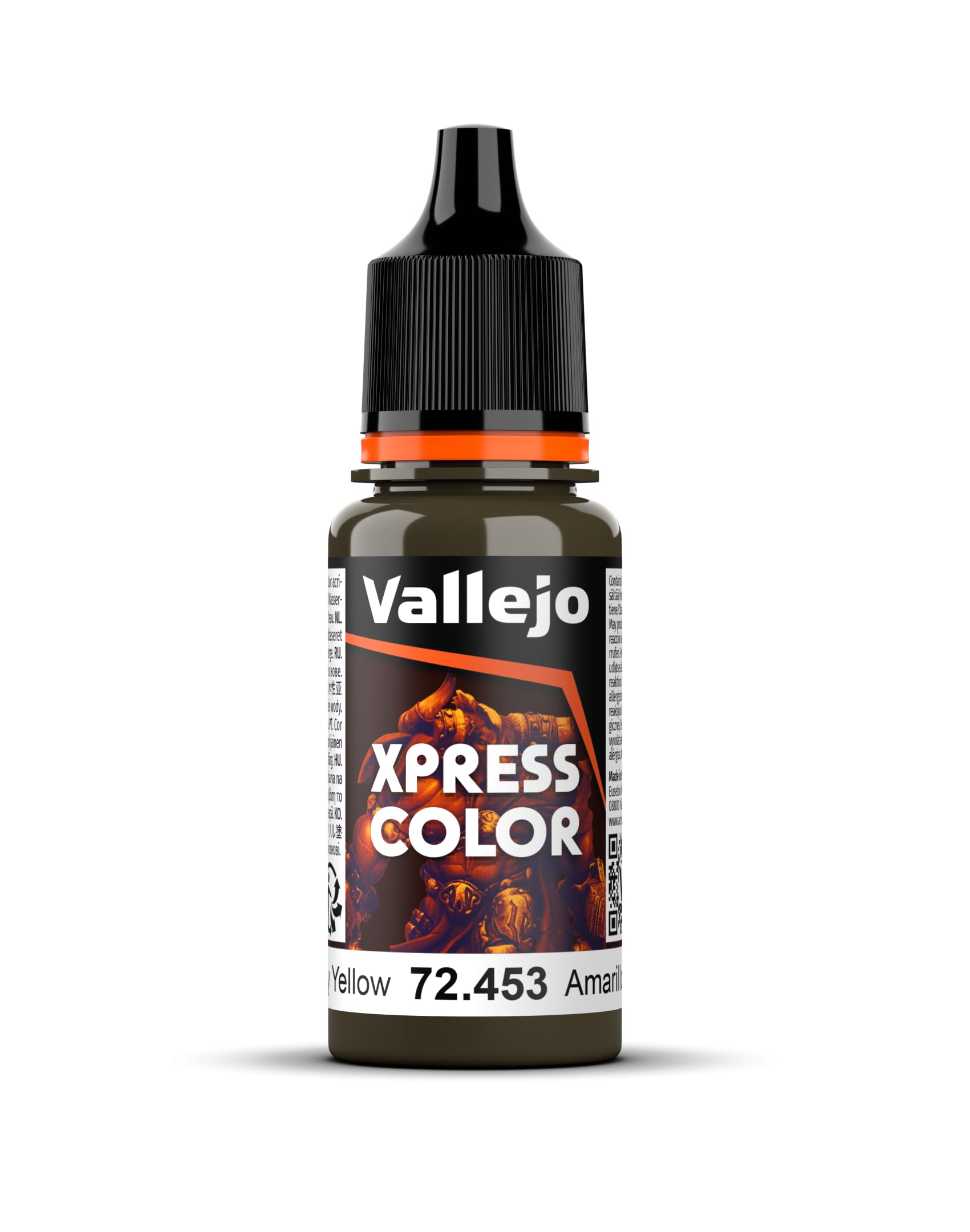 Vallejo - Xpress Color | Military Yellow 18 ml. (0.6 fl.oz.) | Speedy Application and Drying | Vibrant and Saturated Tones | Allows Colors to Flow Easily over the Miniature Surface