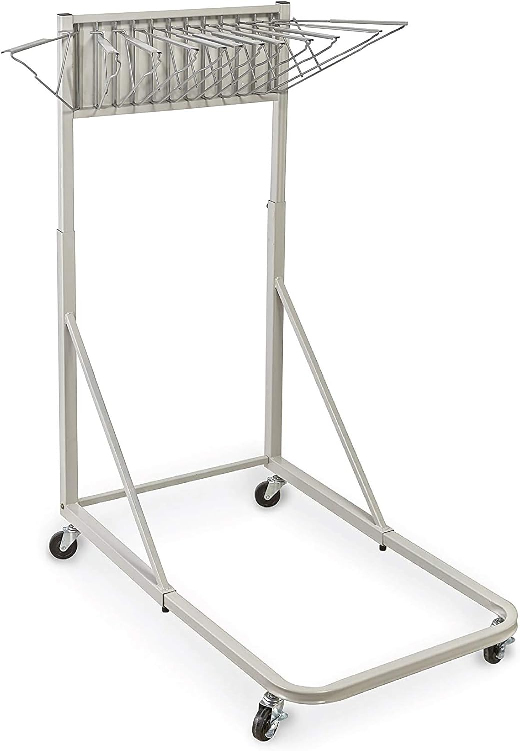 Gray Steel Vertical File Blueprint Rolling Stand with 30 inch Hanging Clamps