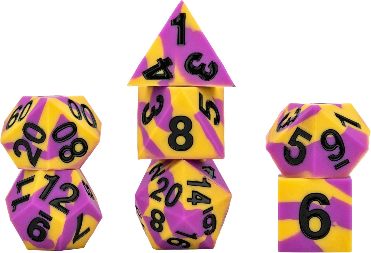 FanRoll 16mm Pride Sharp Edge Silicone Rubber Poly Dice Set: Intersex