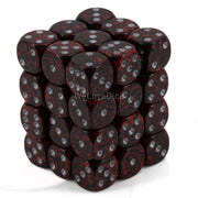 d6 Cube 12mm Speckled Silver Volcano (36)