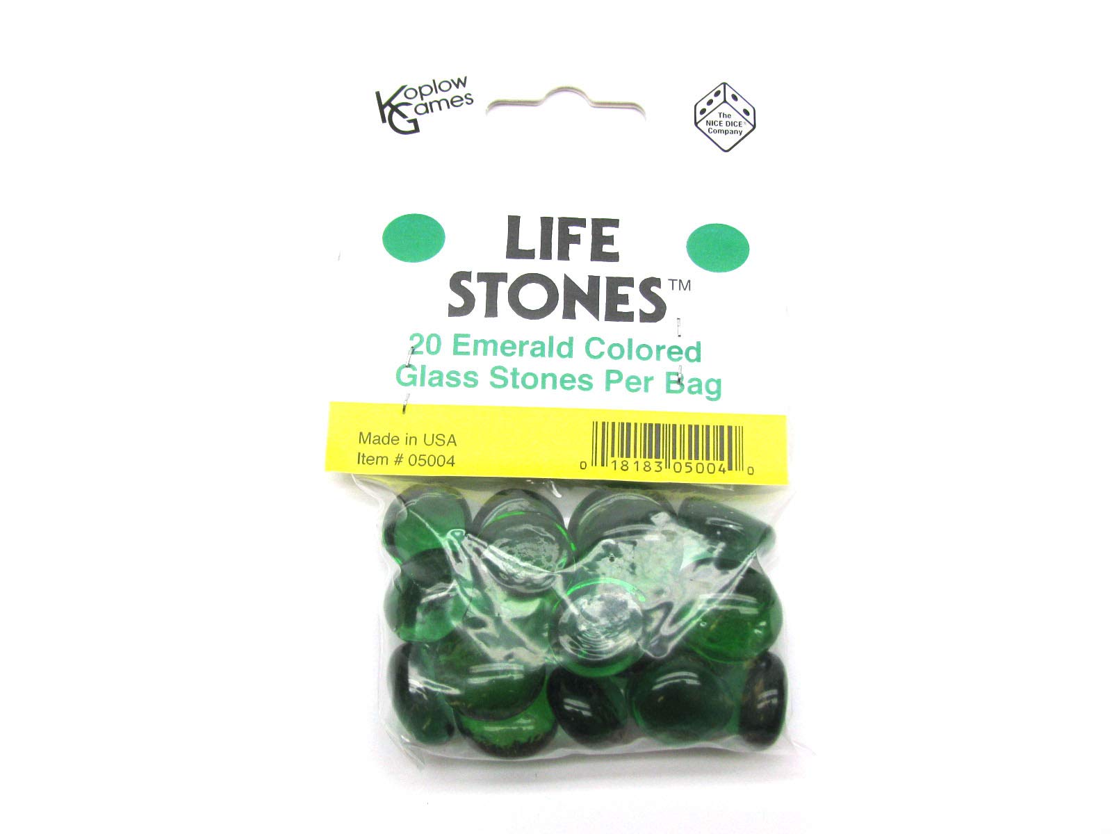 Koplow Games Emerald Glass Gaming Stones 20ct