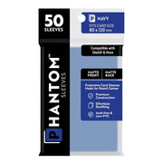 Phantom Sleeves: Navy Size 80 x 120mm: Matte Front/Back - 50 Pack - Transparent Protective Card Sleeves for Board Games, Trading Cards & Card Games
