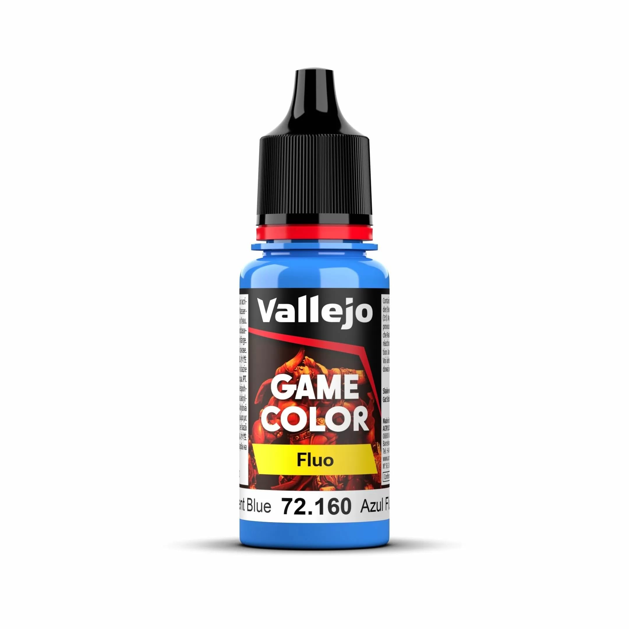 Vallejo - Game Color | Fluorescent Blue Paint | Perfect for Airbrushing and Great Adhesion to Figurines and Scale Models | 18 ml (0,58 fl.oz.)
