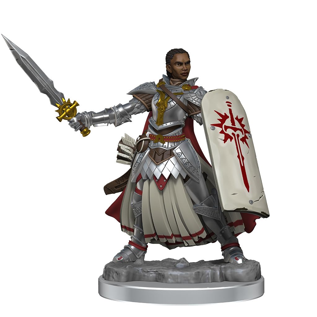 Pathfinder Legendary Cuts: Wave 2: Female Human Champion - Unpainted/Primed Pathfinder Miniature by WizKids - Tabletop RPG Games TTRPG