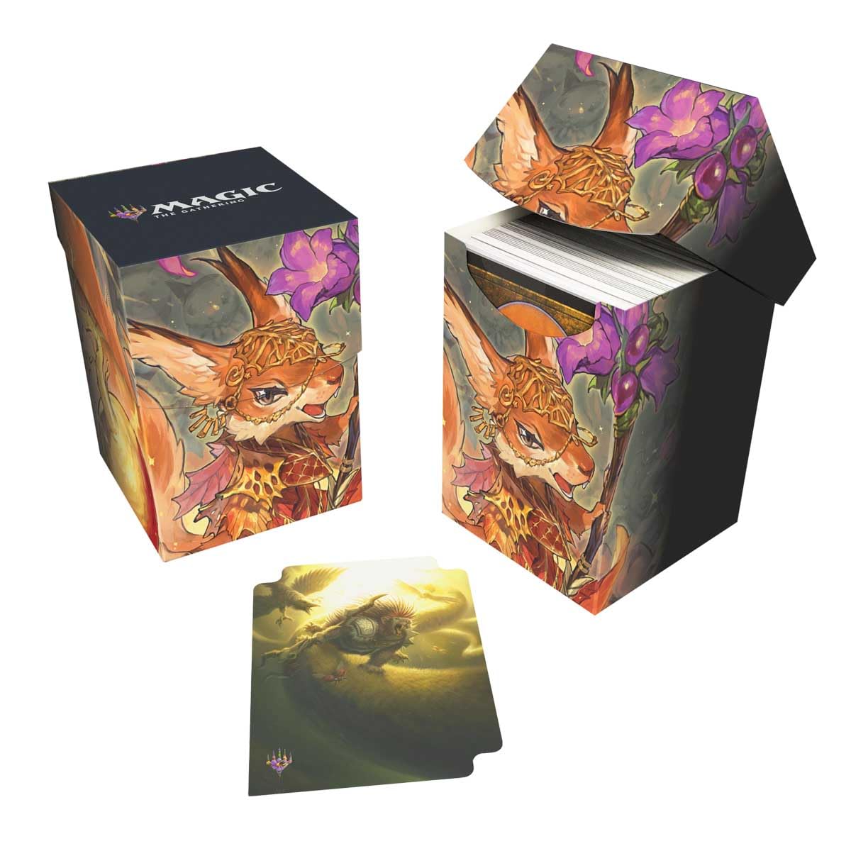 Ultra Pro - Bloomburrow 100+ Deck Box® Hazel of the Rootbloom for Magic: The Gathering, Exclusive Artwork, Archival Safe, Rigid Polypropylene, Deck Divider Included