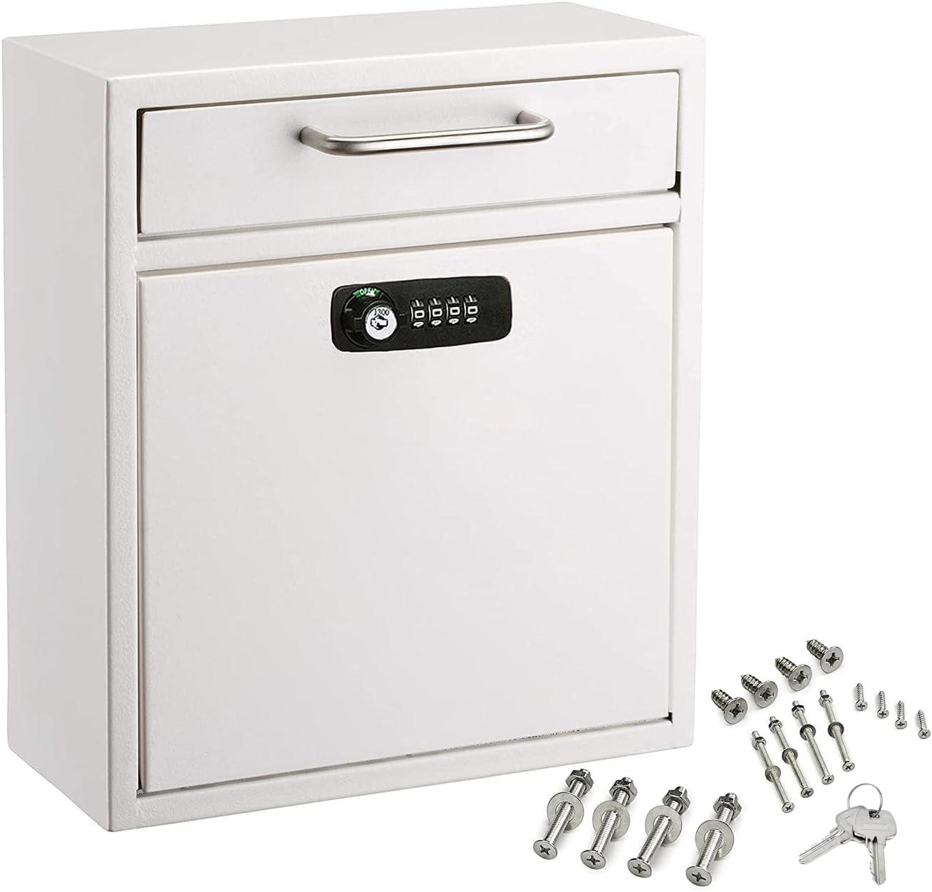 Medium Wall Mountable Mailbox with Key and Combination lock