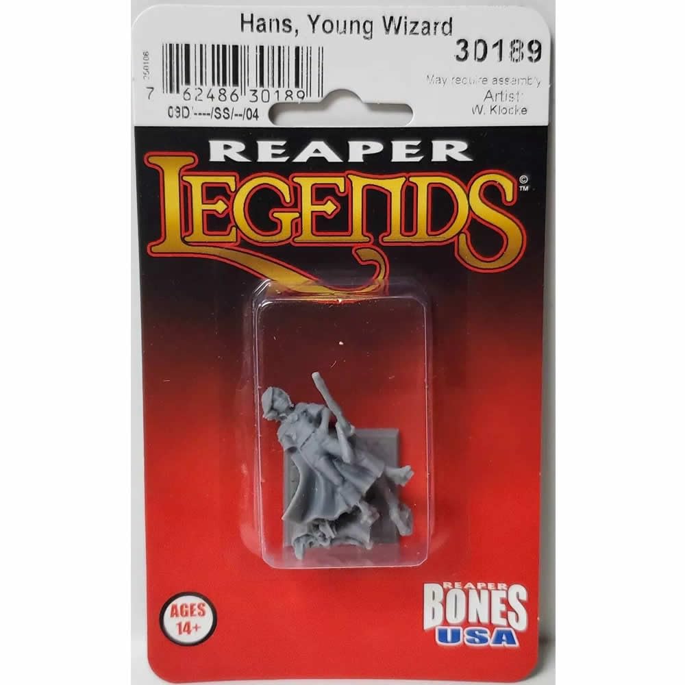 Reaper Young Wizard Miniature Figure 25mm Heroic Scale Bones USA Miniatures
