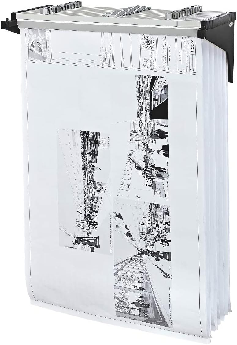 Drop Lift Wall Rack for Blueprints, Black (2 pack)