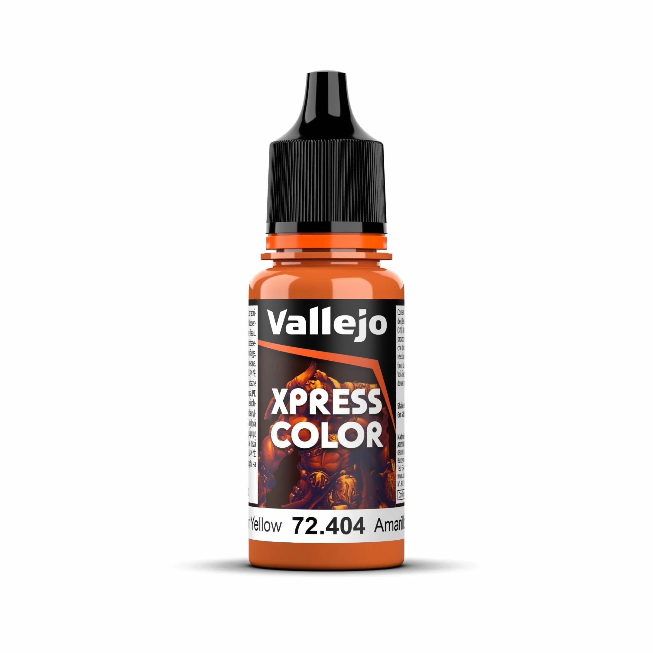 Vallejo - Xpress Color | Nuclear Yellow 18 ml. (0.6 fl.oz.) | Speedy Application and Drying | Vibrant and Saturated Tones | Allows Colors to Flow Easily over the Miniature Surface