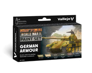 Vallejo - WWII German Armour Model Color Paint Set | Historic Military Shades | Brush & Airbrush Compatible Acrylic Colors | Pro Modeler Collection | 6 Bottles x 18 ml. (0.6 fl.oz)